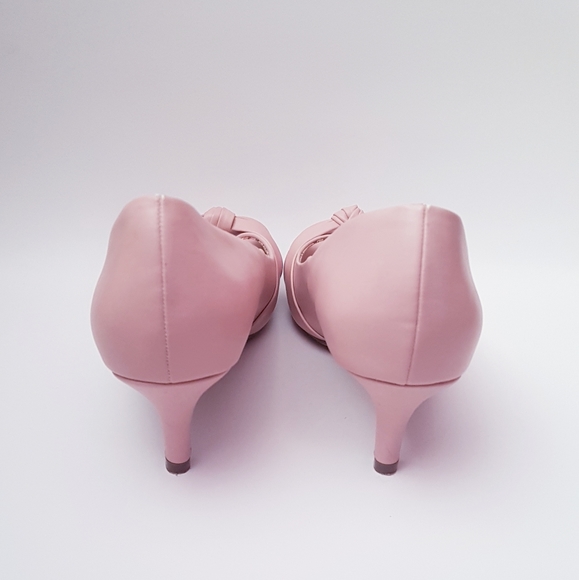 AMERICAN EAGLE Pink Front Knot Peep-Toe Kitty Heels - Picture 10 of 12